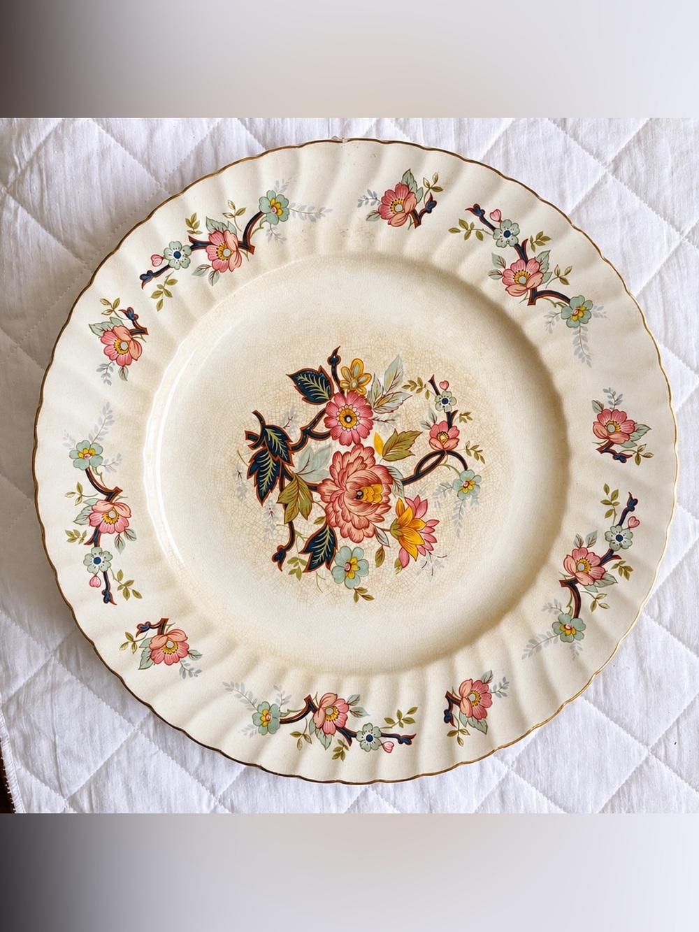 Vintage Hammersley England Floral Pedestal Cake Stand 10.5”